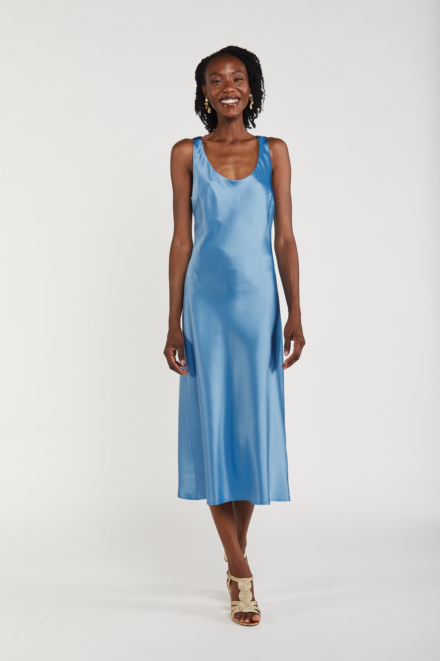 Azure Blue – Midi Slip Dress