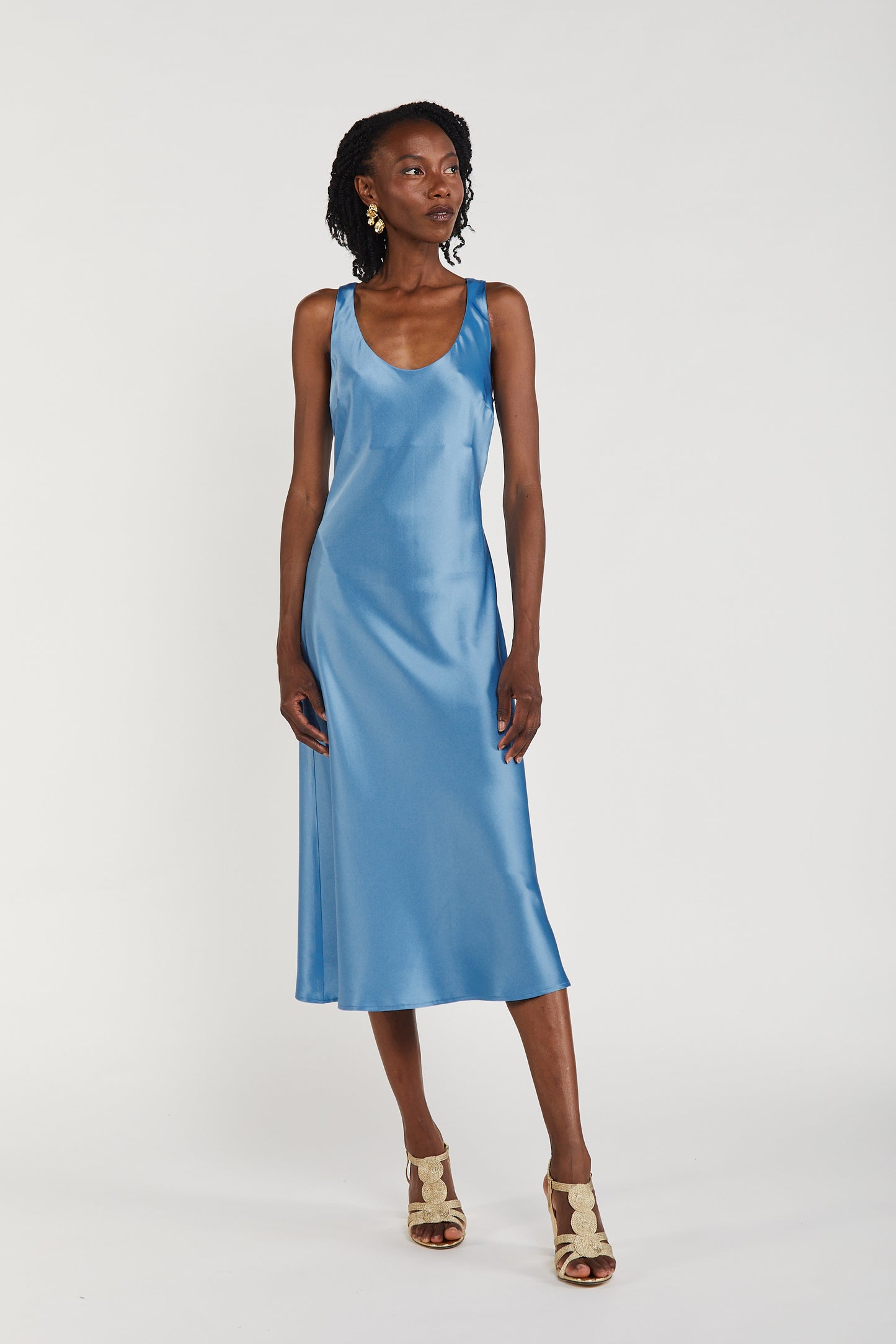 Azure Blue – Midi Slip Dress