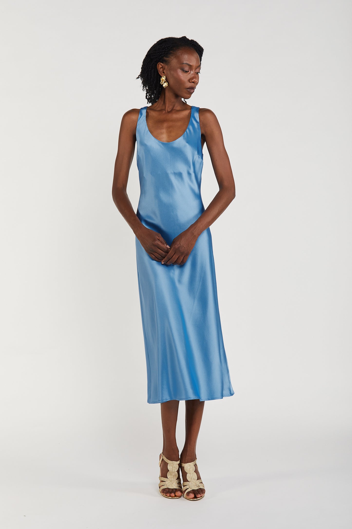 Azure Blue – Midi Slip Dress