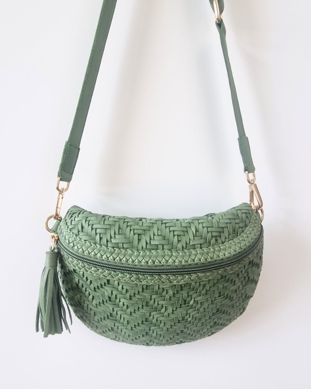Green Leather Cross-body Bag