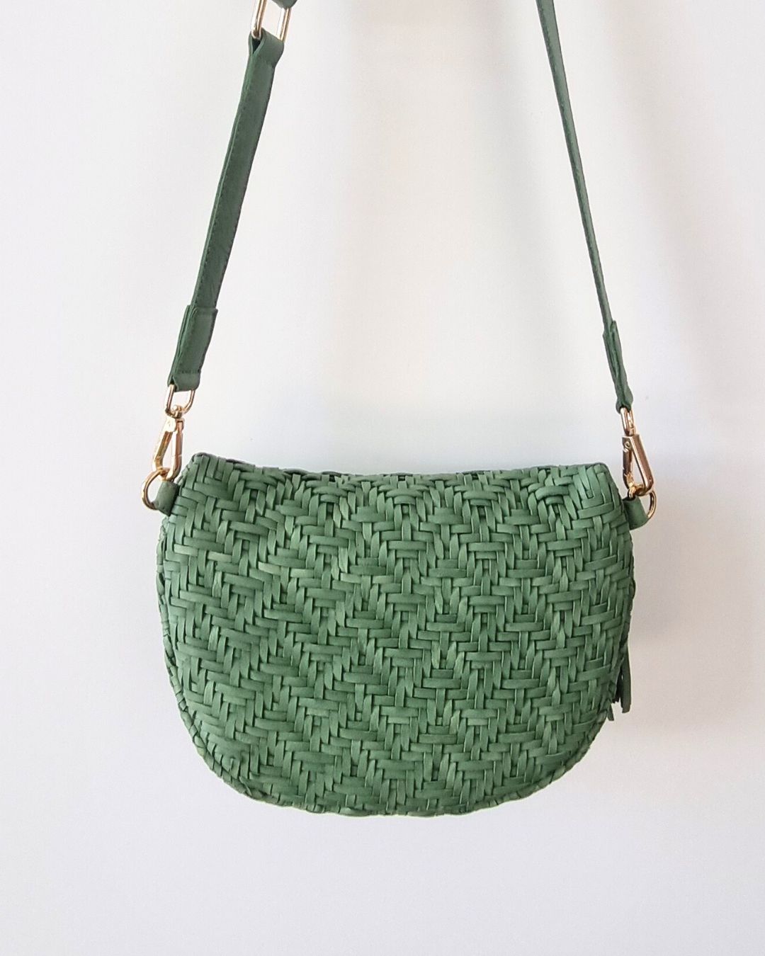 Green Leather Cross-body Bag